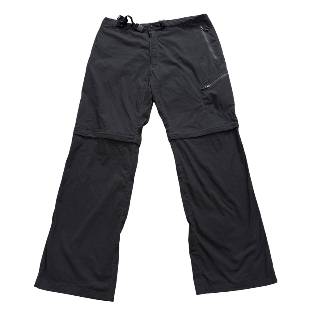 Montbell Mens Convertible Hiking Pants Gray Zip Off Shorts Ripstop Size M jj06